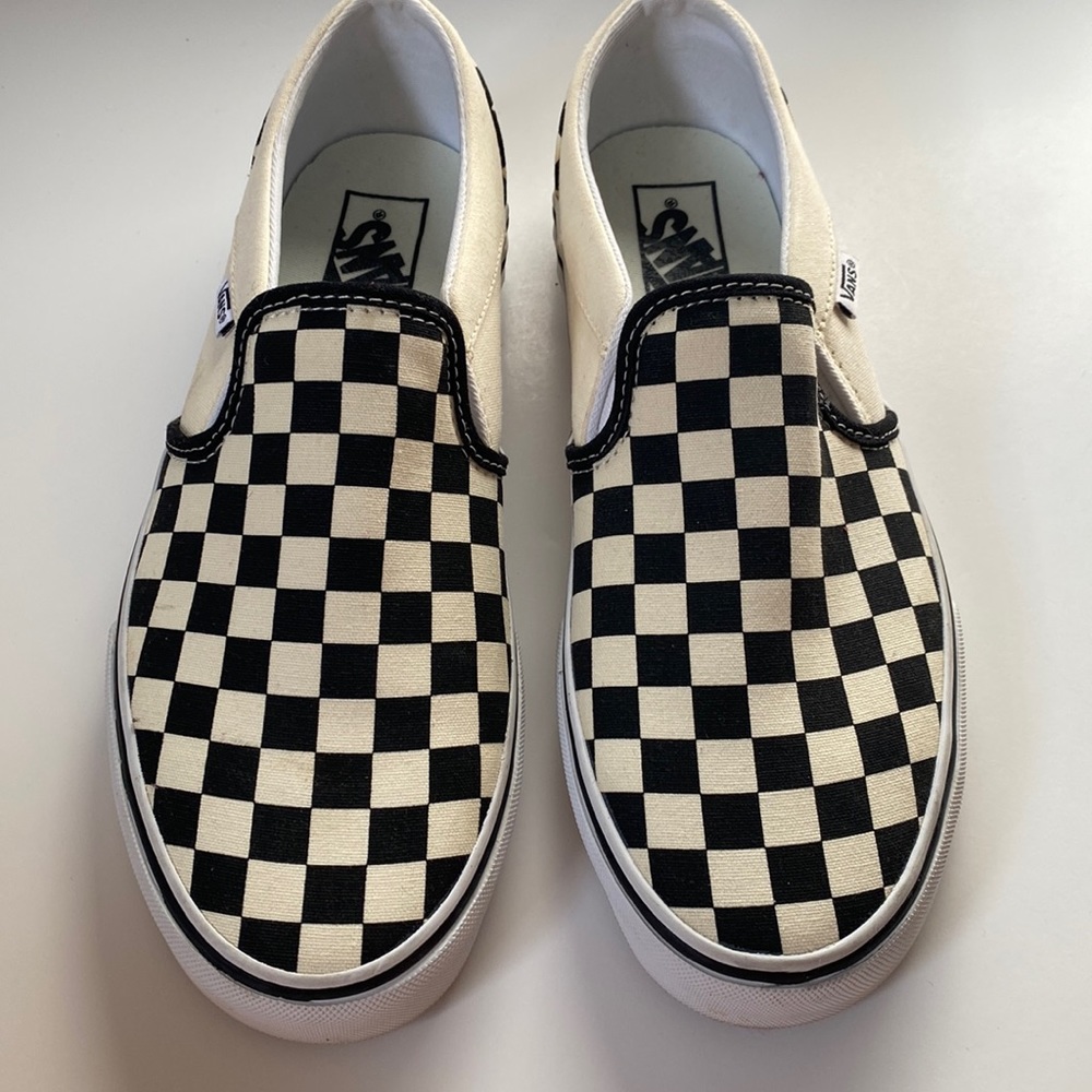 Vans Black and off white Checker skate shoe